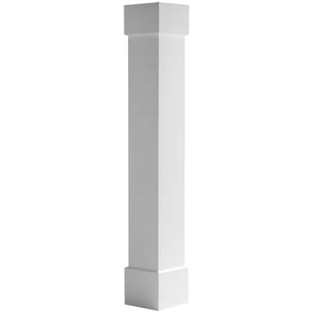 Ekena Millwork Craftsman Classic Square Non-Tapered Smooth PVC Column, Standard Capital & Standard Base CC0604ENPCSCS